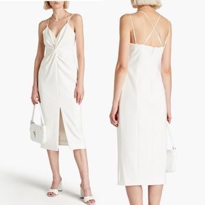 Cinq à Sept Melby Twist Front Midi Dress in Ivory 8
